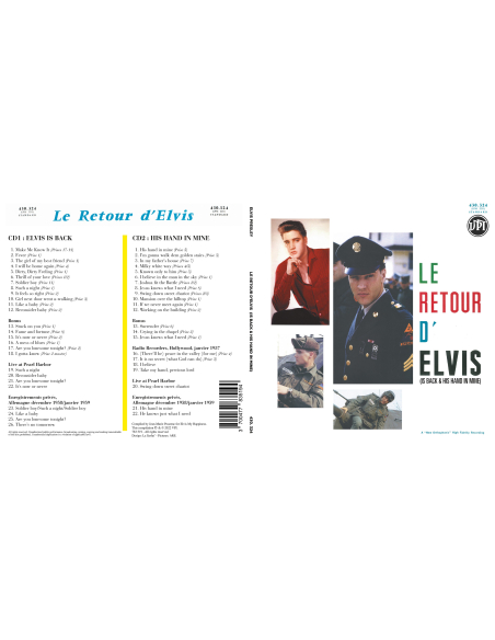 Elvis Presley - Le Retour D'Elvis/His Hand In Mine (CD Mini LP)