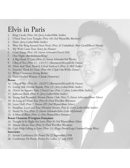 Elvis Presley - Elvis In Paris (CD Mini LP)