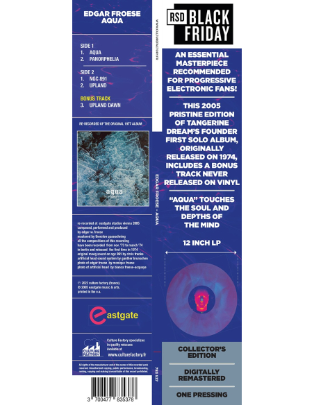 Edgar Froese - Aqua - BF 2022 (Vinyle)