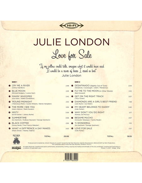Julie London - Love For Sale - RSD 2023 (Vinyle + CD)