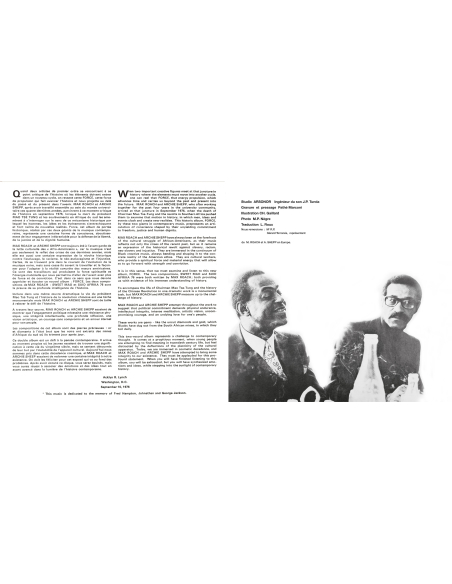 Max Roach & Archie Shepp - Force - Sweet Mao - Suid Afrika 76 - RSD 2023 (Vinyle)