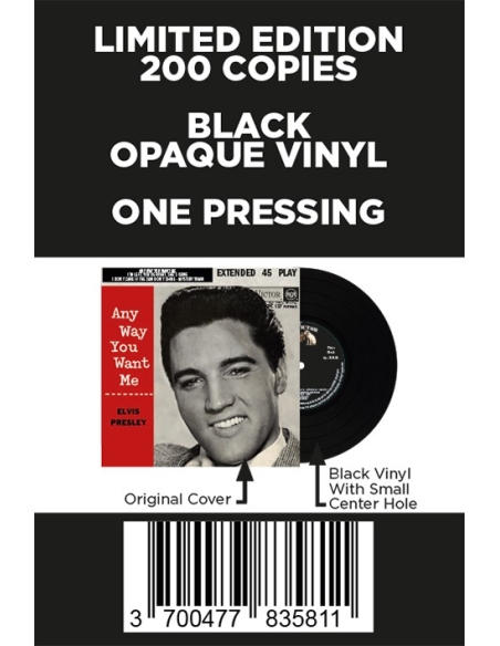 Elvis Presley - Any Way You Want Me - Vinyle Noir (Afrique du Sud) (Vinyle 7'')