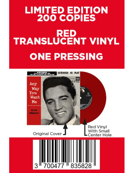 Elvis Presley - Any Way You Want Me - Vinyle Rouge (Afrique du Sud) (Vinyle 7'')