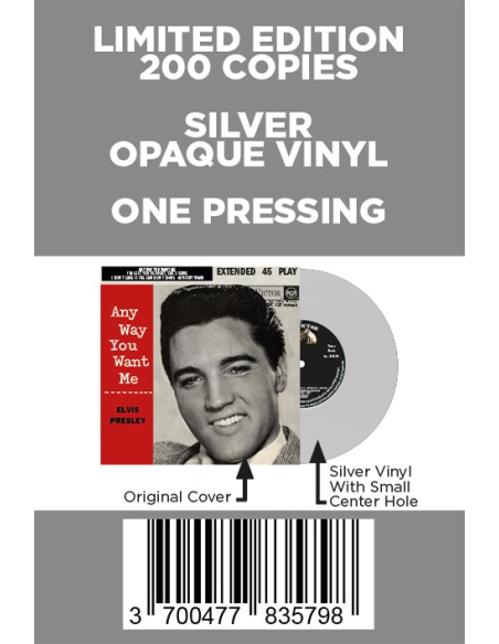 Elvis Presley - Any Way You Want Me - Vinyle Argenté (Afrique du Sud) (Vinyle 7'')