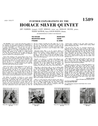The Horace Silver Quintet - Further Explorations (Vinyle)