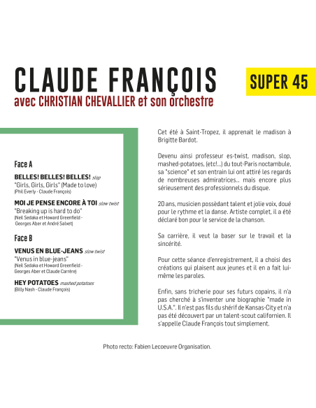 Claude François - Coffret 45ème Anniversaire (Spécial Disques Flèche)