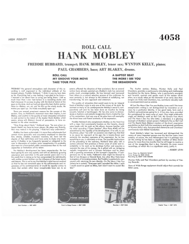 Hank Mobley - Roll Call (Vinyle)