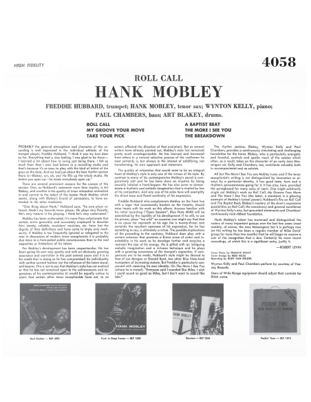 Hank Mobley - Roll Call (Vinyle)
