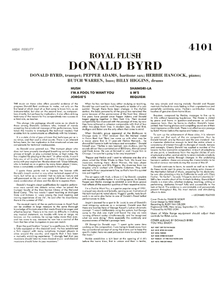 Donald Byrd - Royal Flush (Vinyle)