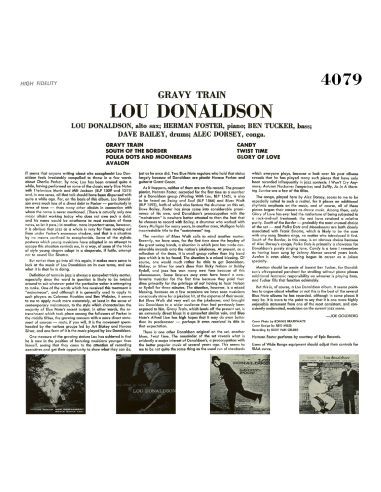 Lou Donaldson - Gravy Train (Vinyle)