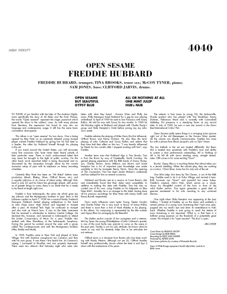 Freddie Hubbard - Open Sesame (Vinyle)