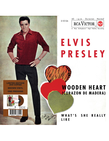 Elvis Presley - Wooden Heart - Vinyle Marron (Espagne) (Vinyle 7'')