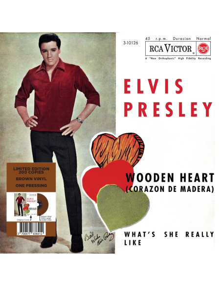 Elvis Presley - Wooden Heart - Vinyle Marron (Espagne) (Vinyle 7'')