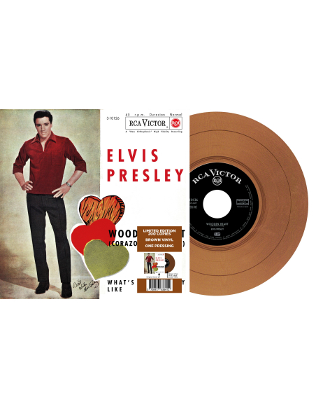 Elvis Presley - Wooden Heart - Vinyle Marron (Espagne) (Vinyle 7'')