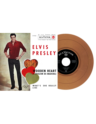 Elvis Presley - Wooden Heart - Vinyle Marron (Espagne) (Vinyle 7'')