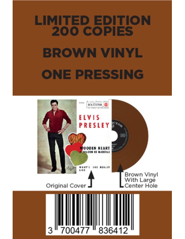 Elvis Presley - Wooden Heart - Vinyle Marron (Espagne) (Vinyle 7'')