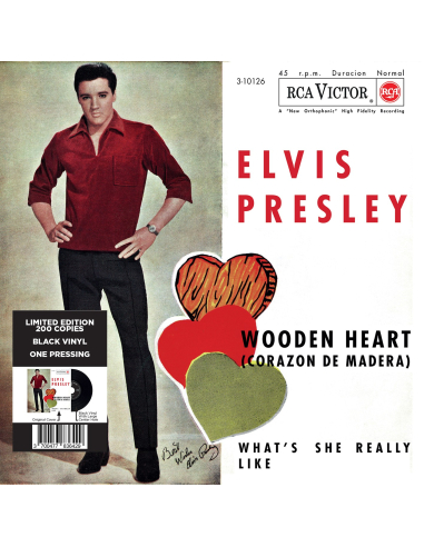 Elvis Presley - Wooden Heart - Vinyle Noir (Espagne) (Vinyle 7'')