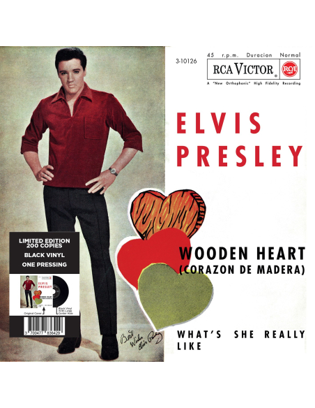 Elvis Presley - Wooden Heart - Vinyle Noir (Espagne) (Vinyle 7'')