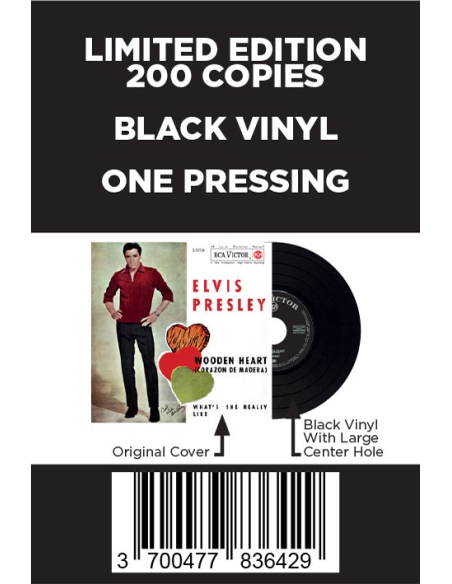 Elvis Presley - Wooden Heart - Vinyle Noir (Espagne) (Vinyle 7'')