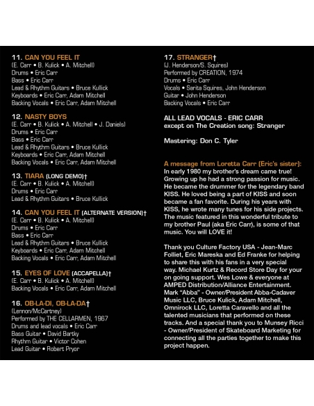 Eric Carr - Rockology - RSD BF 2023 (CD Orange)