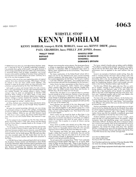 Kenny Dorham - Whistle Stop (Vinyle)