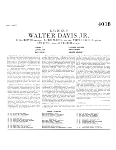 Walter Davis Jr. - Davis Cup (Vinyle)