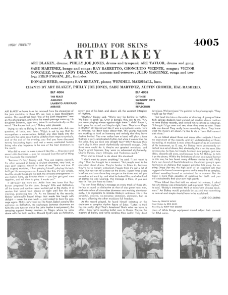 Art Blakey - Holiday For Skins Vol. 2 (Vinyle)