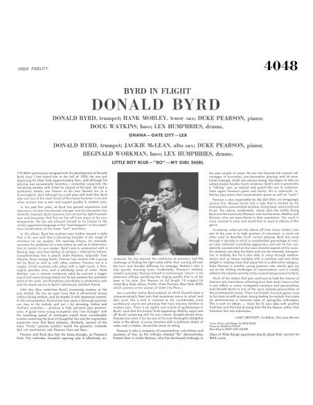 Donald Byrd - Byrd In Flight (Vinyle)
