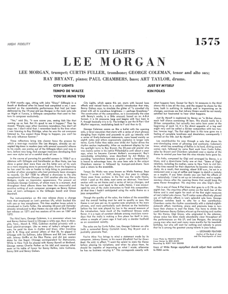 Lee Morgan - City Lights (Vinyle)