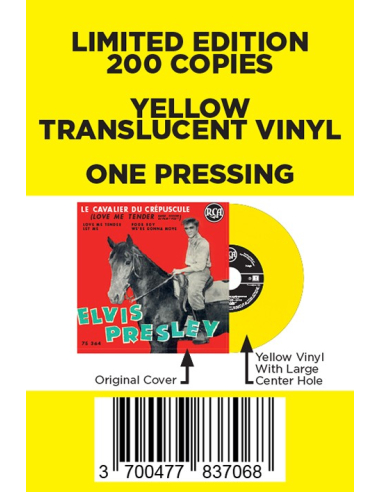 Elvis Presley - Le Cavalier du Crépuscule - Vinyle Jaune (France) (Vinyle 7'')