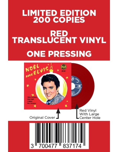Elvis Presley - Noël Avec Elvis - Vinyle Rouge (France) (Vinyle 7'')