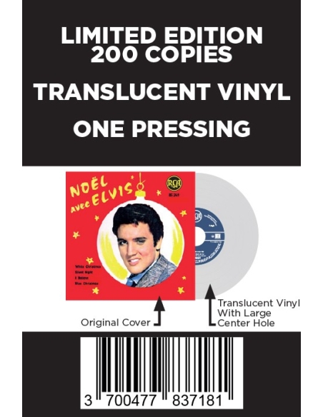 Elvis Presley - Noël Avec Elvis - Vinyle Transparent (France) (Vinyle 7'')