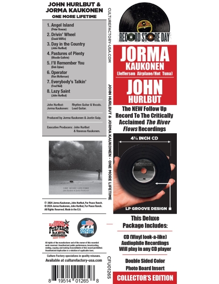 John Hurlbut & Jorma Kaukonen - One More Lifetime - RSD 2024 (CD)