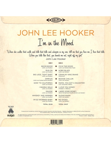 John Lee Hooker - I’m in the Mood - RSD 2024 (Vinyle + CD)