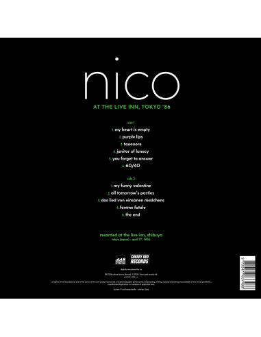 Nico - At the Live Inn, Tokyo '86 - RSD 2024 (Vinyle)