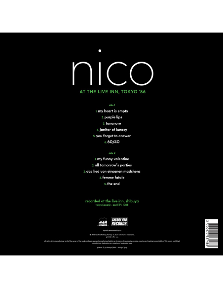 Nico - At the Live Inn, Tokyo '86 - RSD 2024 (Vinyle)