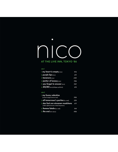 Nico - At the Live Inn, Tokyo '86 - RSD 2024 (Vinyle)