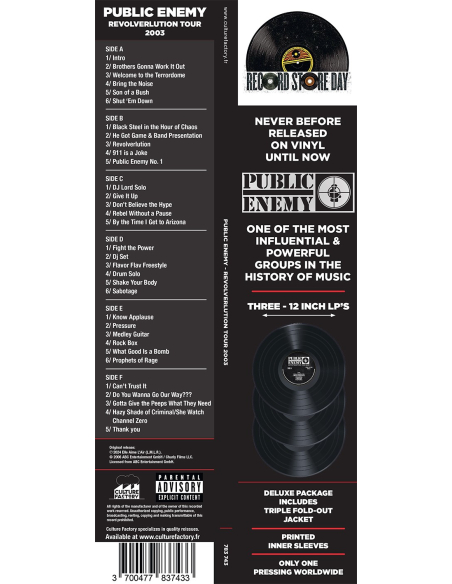 Public Enemy – Revolverlution Tour, 2003 - RSD 2024 (Vinyle)