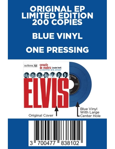 Elvis Presley - Corazón de Madera - Vinyle Bleu (Espagne) (Vinyle 7'')