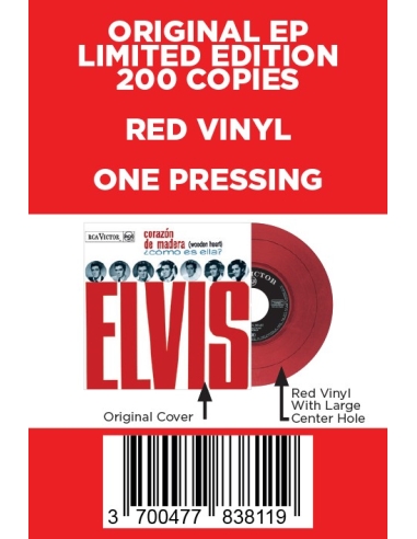Elvis Presley - Corazón de Madera - Vinyle Rouge (Espagne) (Vinyle 7'')