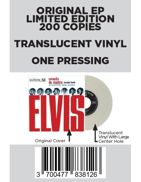 Elvis Presley - Corazón de Madera - Vinyle Translucide (Espagne) (Vinyle 7'')
