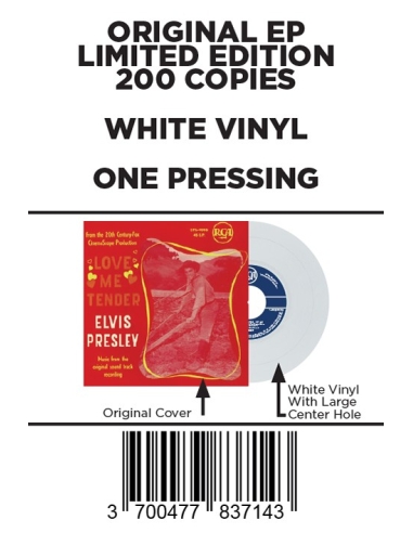 Elvis Presley - Love Me Tender - Vinyle Blanc (Belgium) (Vinyle 7'')