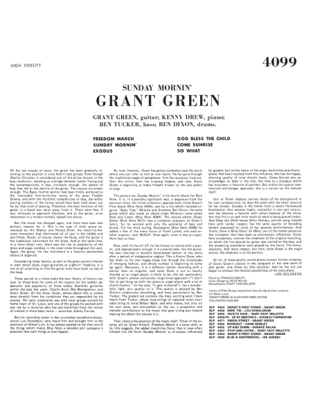 Grant Green - Sunday Mornin' (Vinyle)
