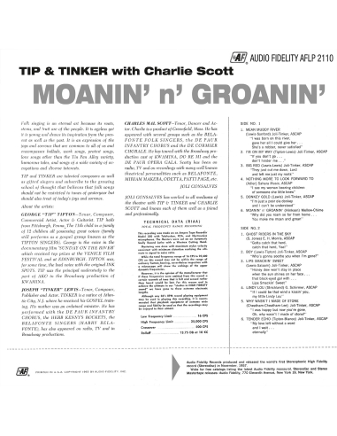 Tip & Tinker with Charlie Scott - Moanin’ n Groanin’ (Vinyle)