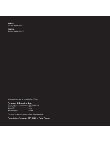 Cecil Taylor - Student Studies (Vinyle)