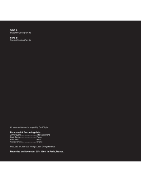 Cecil Taylor - Student Studies (Vinyle)