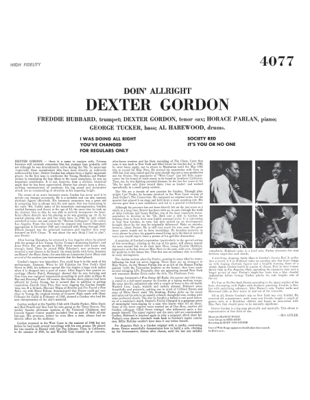 Dexter Gordon - Doin' Allright (Vinyle)