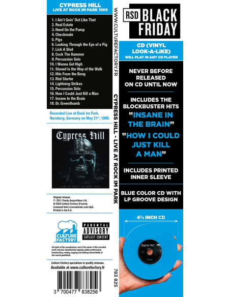 Cypress Hill - Live at Rock im Park 1999 - RSD BF 2024 (CD)