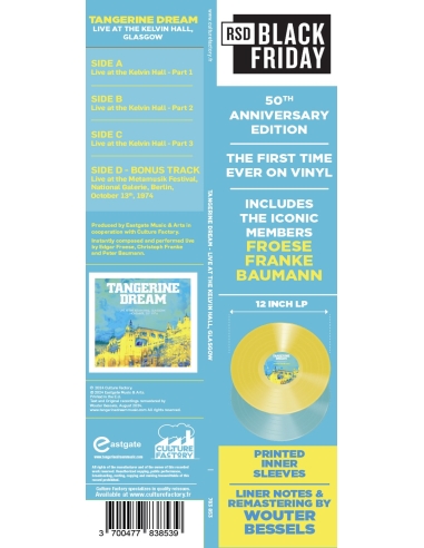 Tangerine Dream - Live At Kelvin Hall, Glasgow - RSD BF 2024 (Vinyle)