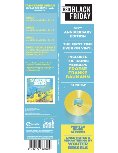Tangerine Dream - Live At Kelvin Hall, Glasgow - RSD BF 2024 (Vinyle)